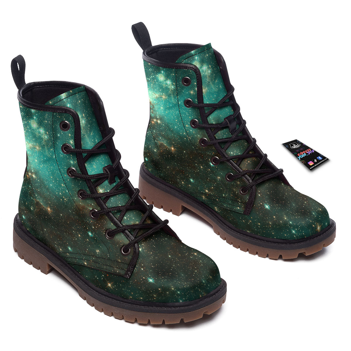 Galaxy Space Abstract Cloud Nebula Print Work Boots-grizzshop