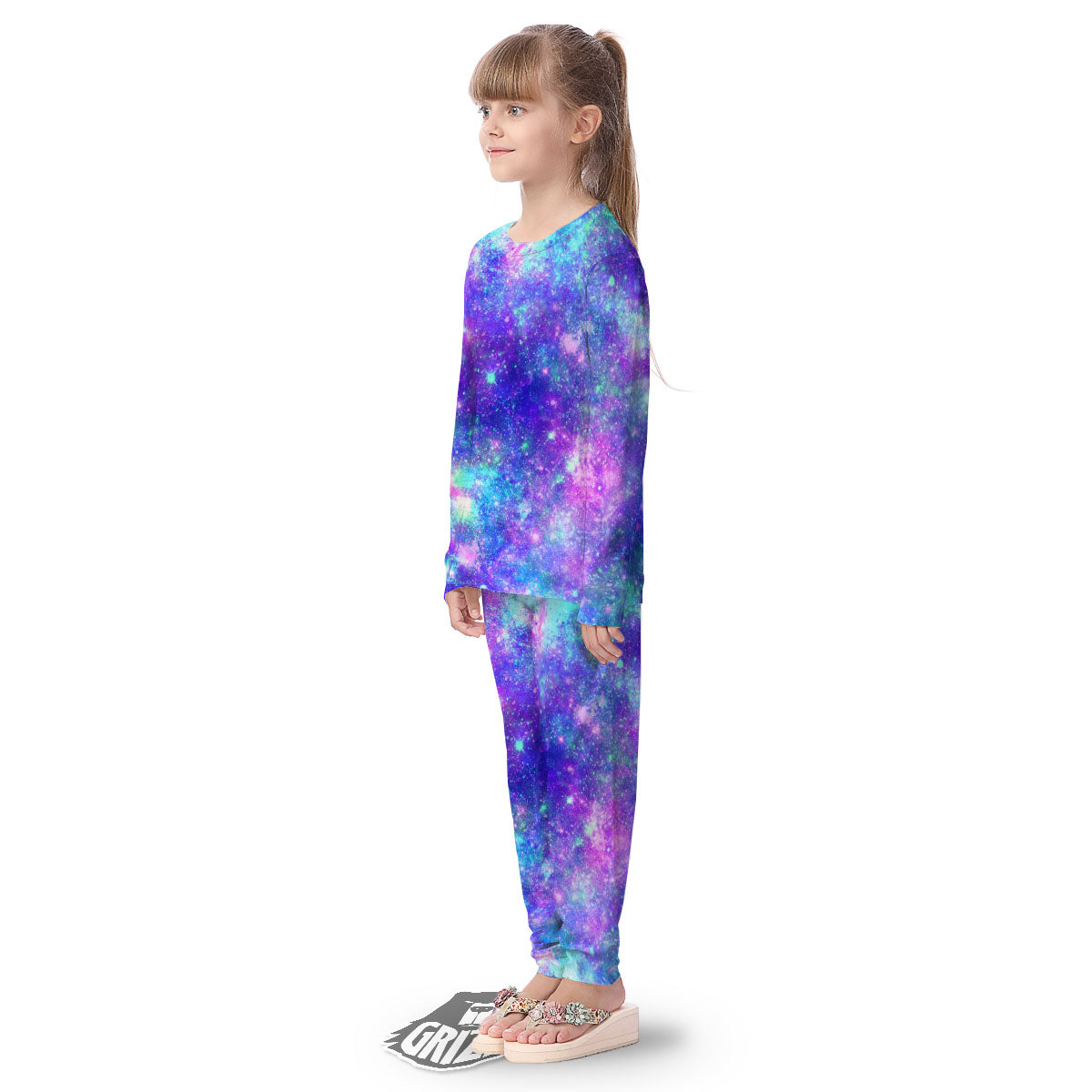 Galaxy Space Abstract Colorful Print Kid's Pajamas-grizzshop