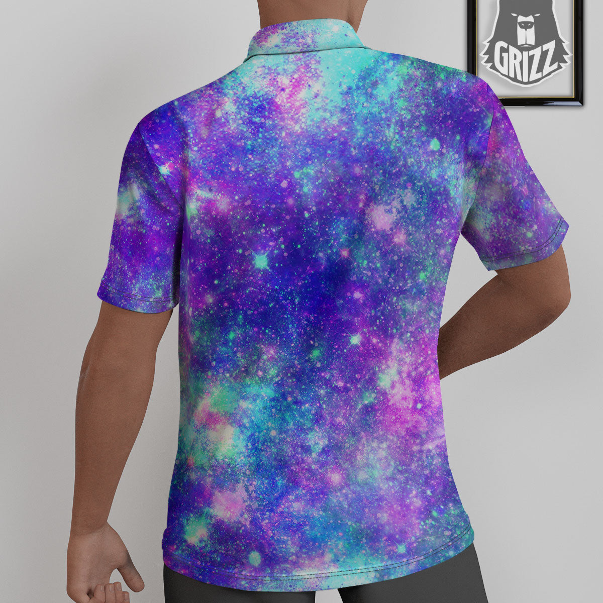 Galaxy Space Abstract Colorful Print Untucked Shirts-grizzshop