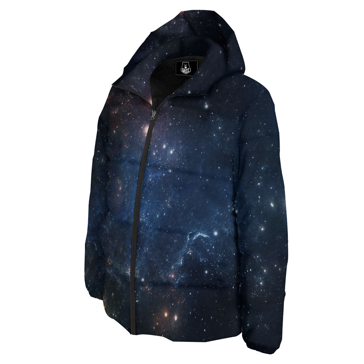 Galaxy Space Abstract Dark Print Down Jacket-grizzshop