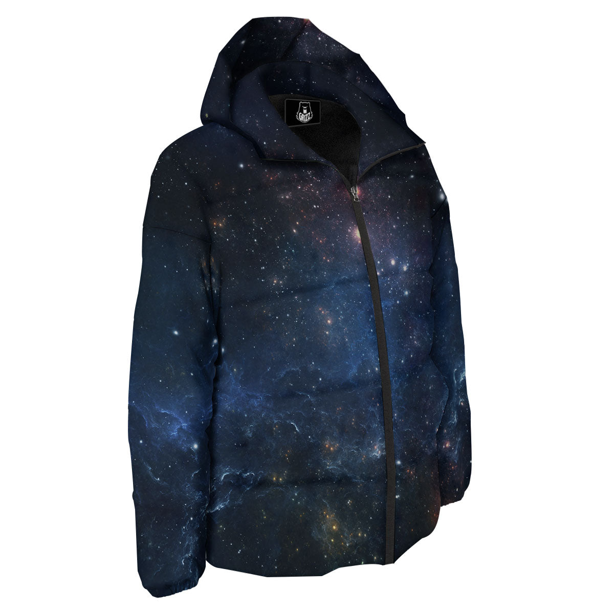 Galaxy Space Abstract Dark Print Down Jacket-grizzshop