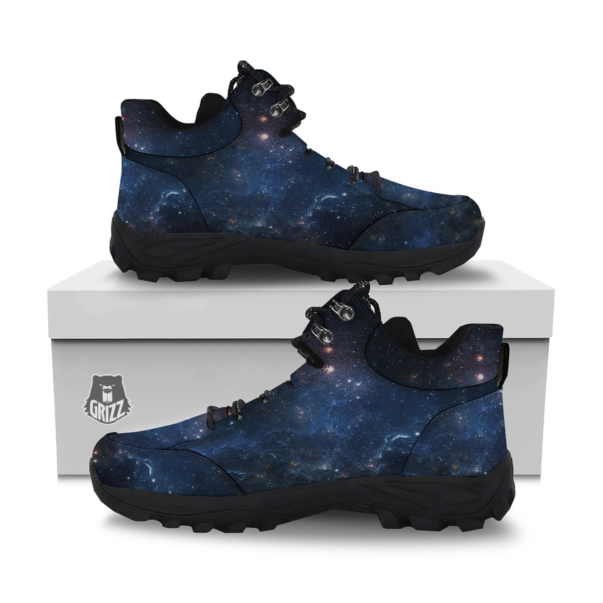 Galaxy Space Abstract Dark Print Hiking Shoes-grizzshop