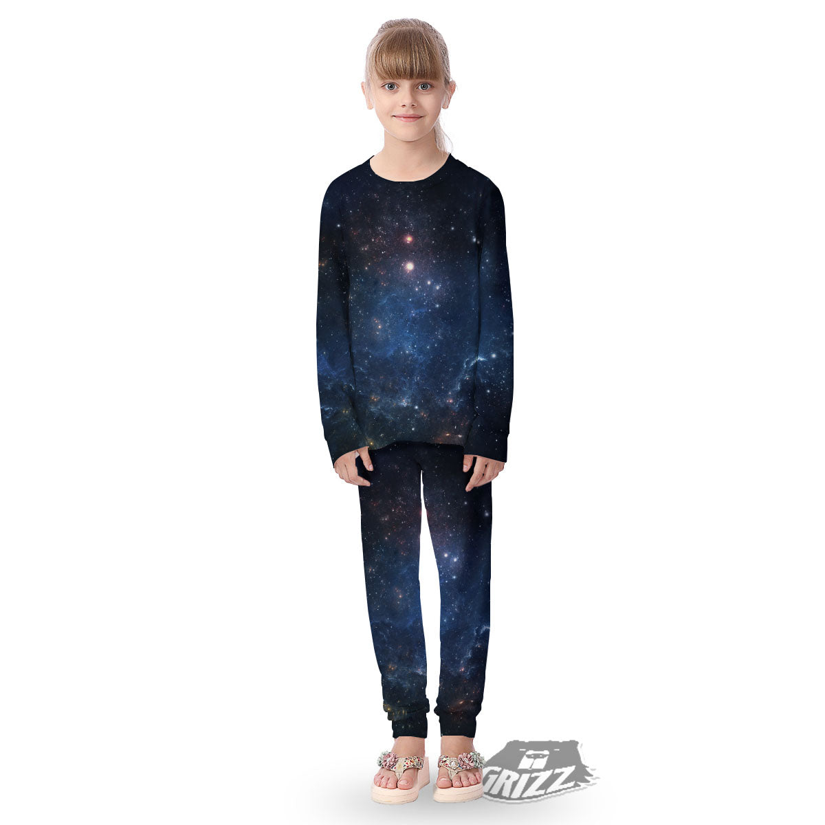 Galaxy Space Abstract Dark Print Kid's Pajamas-grizzshop