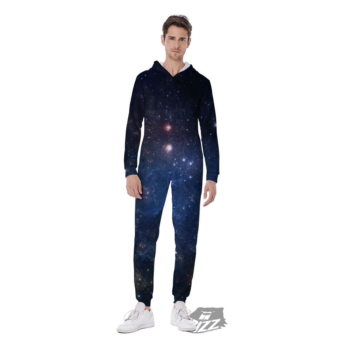 Galaxy Space Abstract Dark Print Men's Jumpsuit-grizzshop