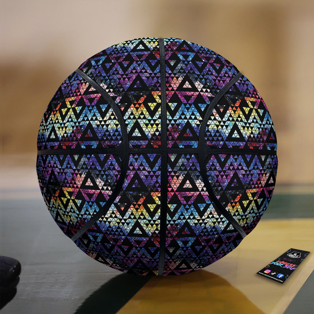 Galaxy Space Black Triangle Print Basketball