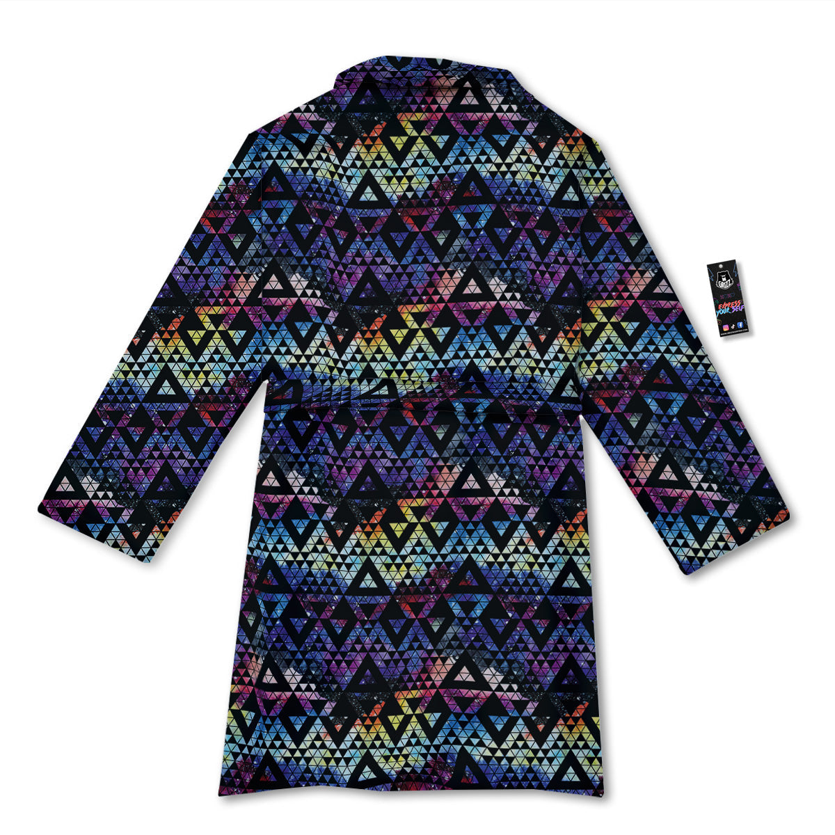 Galaxy Space Black Triangle Print Bathrobe-grizzshop