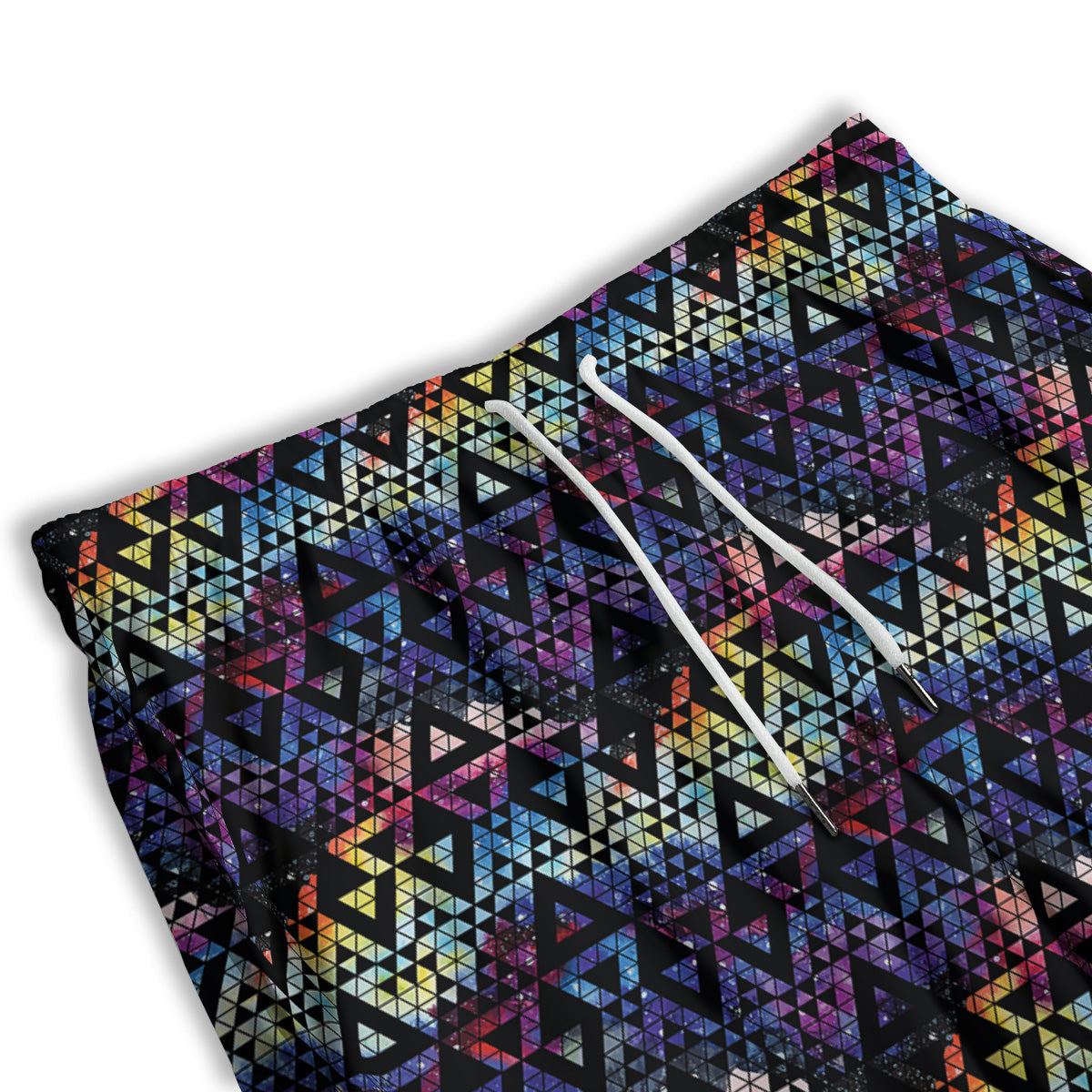 Galaxy Space Black Triangle Print Men's Athletic Shorts