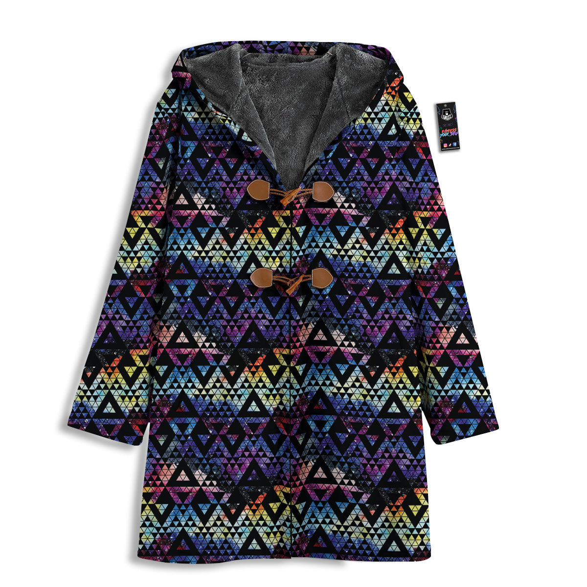 Galaxy Space Black Triangle Print Men's Windbreaker Jacket-grizzshop