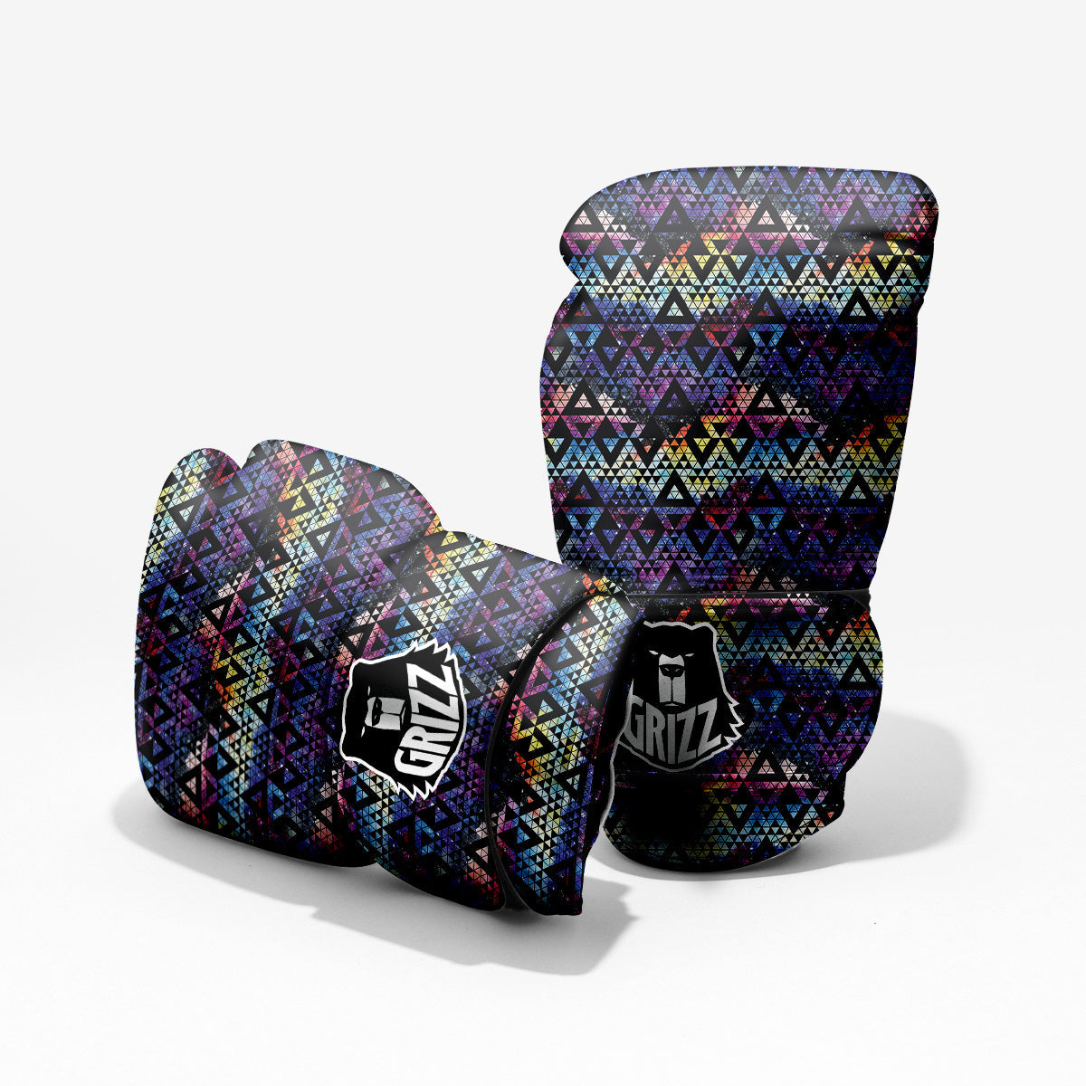 Galaxy Space Black Triangle Print Pro Boxing Glove