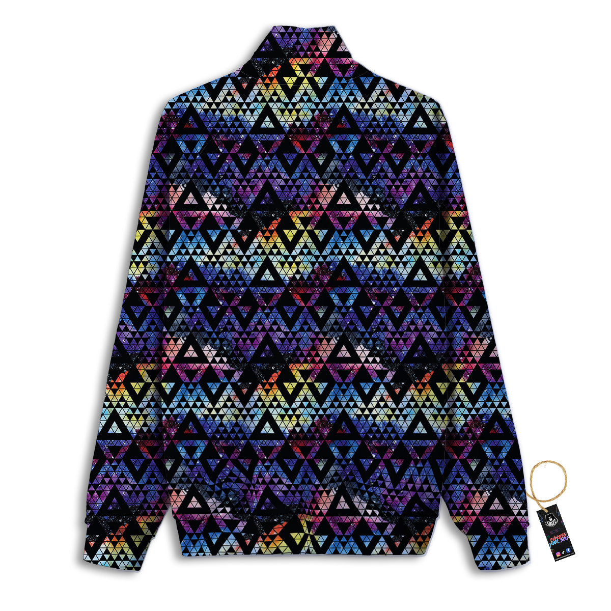 Galaxy Space Black Triangle Print Track Jacket-grizzshop