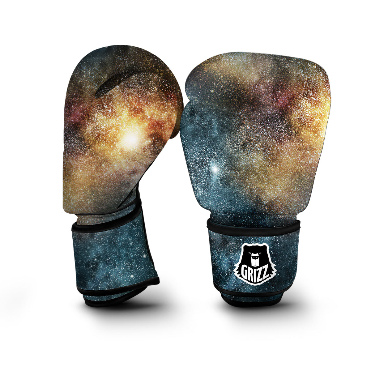 Galaxy Space Blue Stardust Print Boxing Gloves-grizzshop