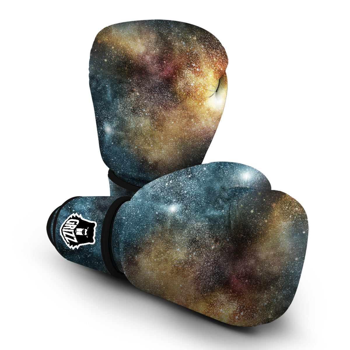 Galaxy Space Blue Stardust Print Boxing Gloves-grizzshop