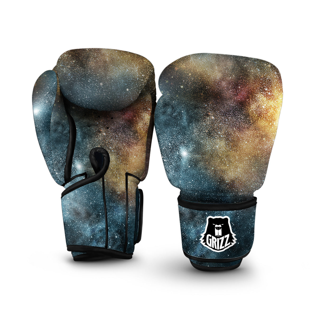 Galaxy Space Blue Stardust Print Boxing Gloves-grizzshop