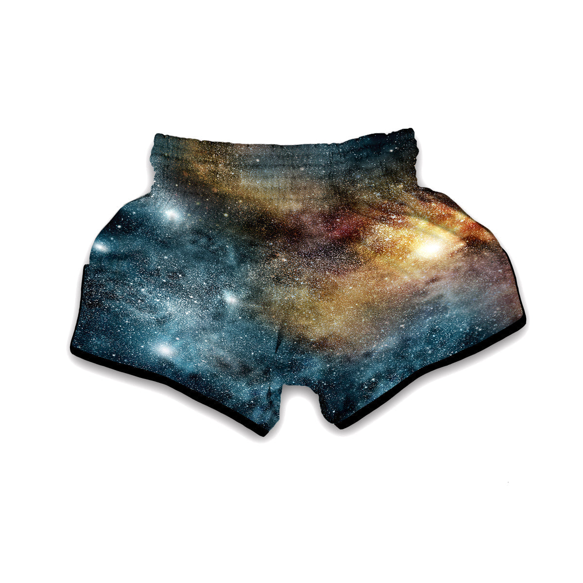 Galaxy Space Blue Stardust Print Muay Thai Boxing Shorts-grizzshop