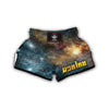 Galaxy Space Blue Stardust Print Muay Thai Boxing Shorts-grizzshop