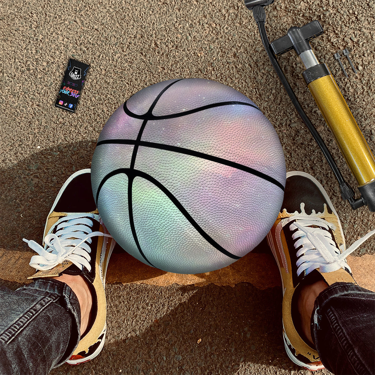 Galaxy Space Colorful Nebula Print Basketball