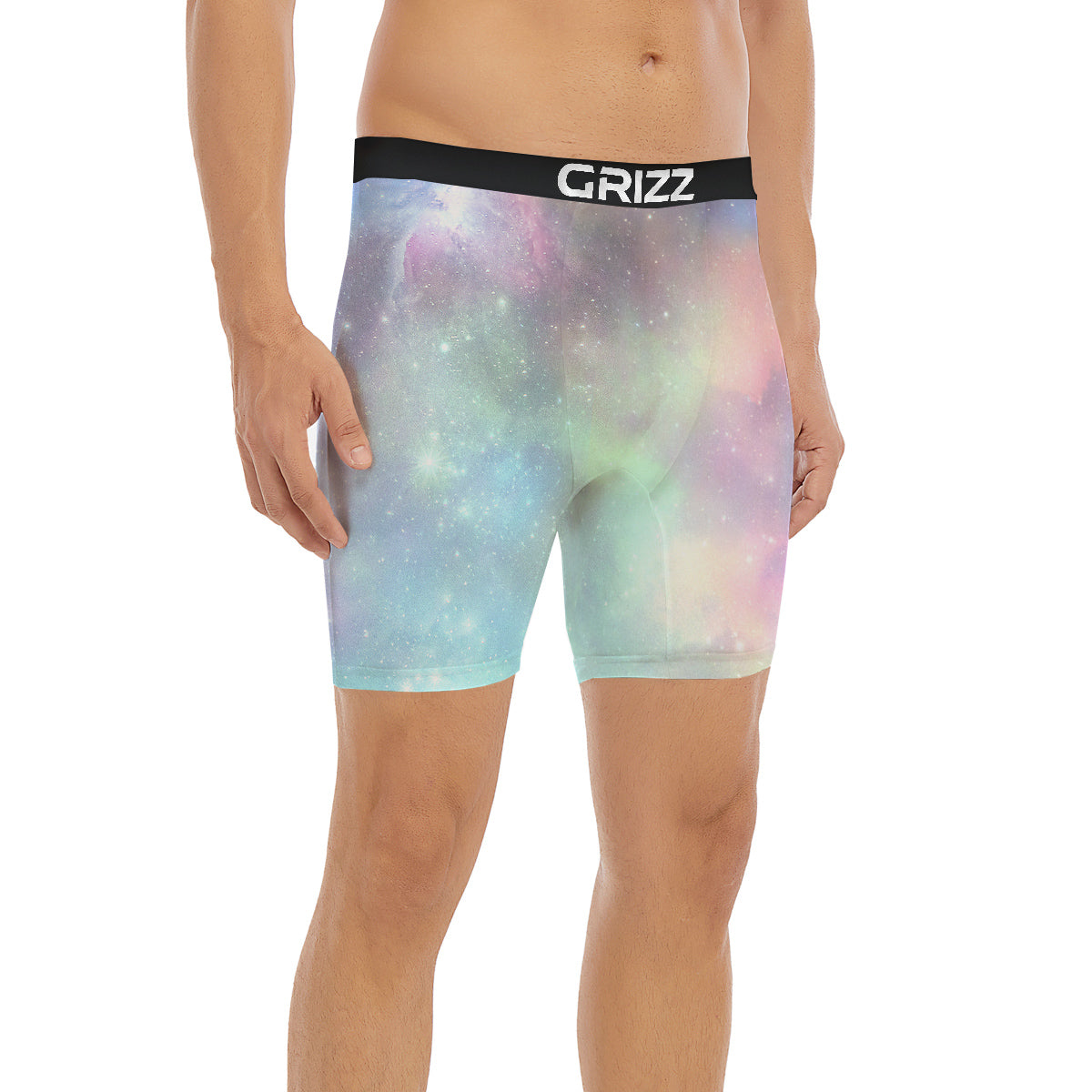 Galaxy Space Colorful Nebula Print Boxer Briefs-grizzshop