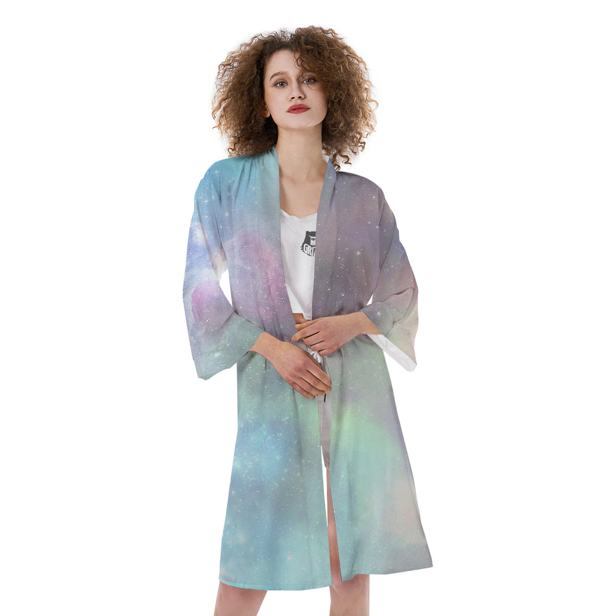 Galaxy Space Colorful Nebula Print Kimono-grizzshop