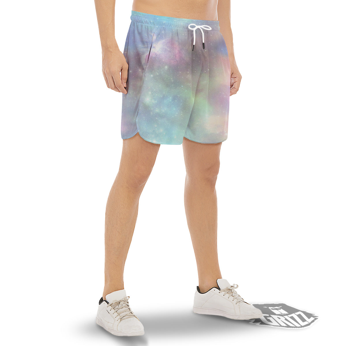 Galaxy Space Colorful Nebula Print Men's Gym Shorts-grizzshop