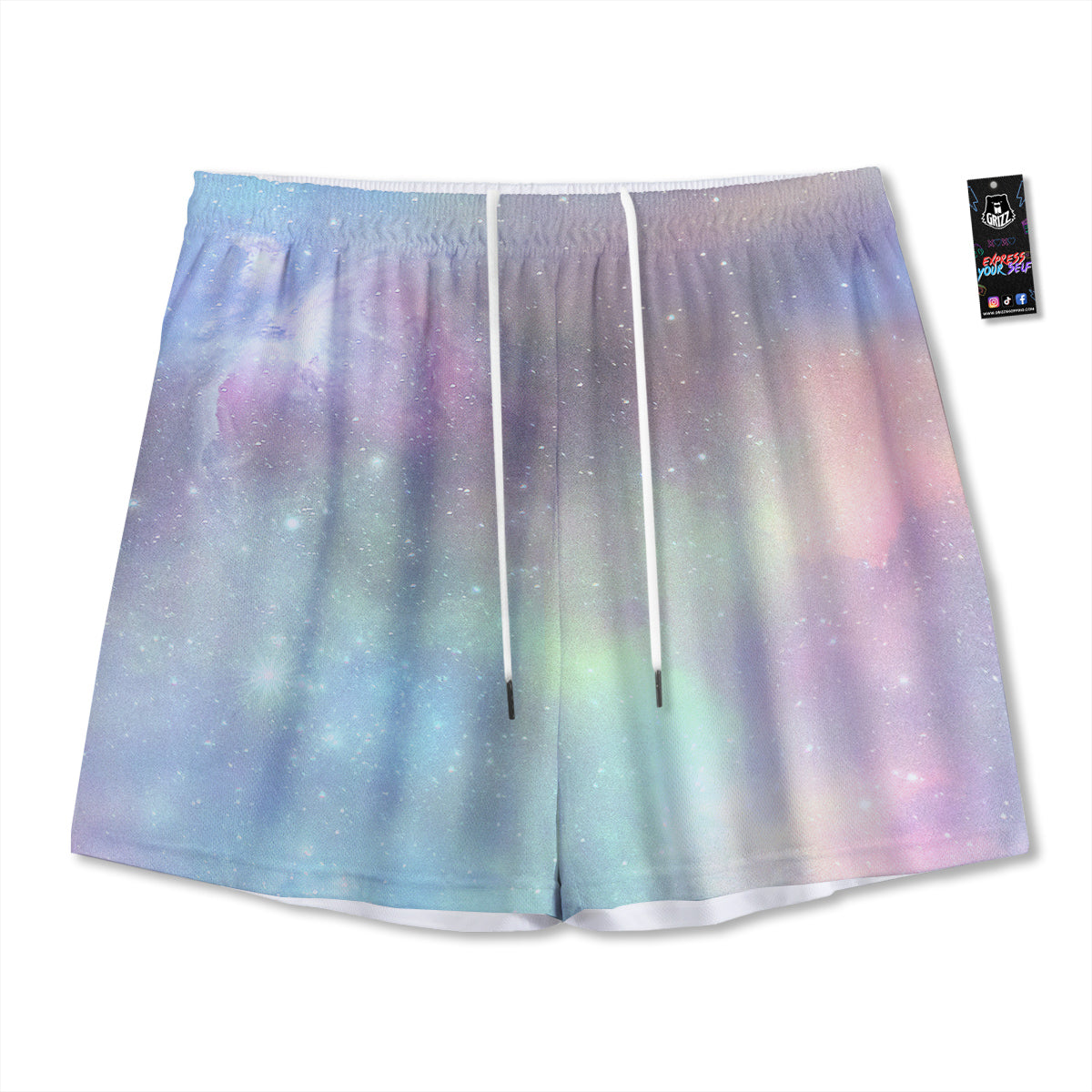 Frog Faces Print Pattern Mesh Shorts