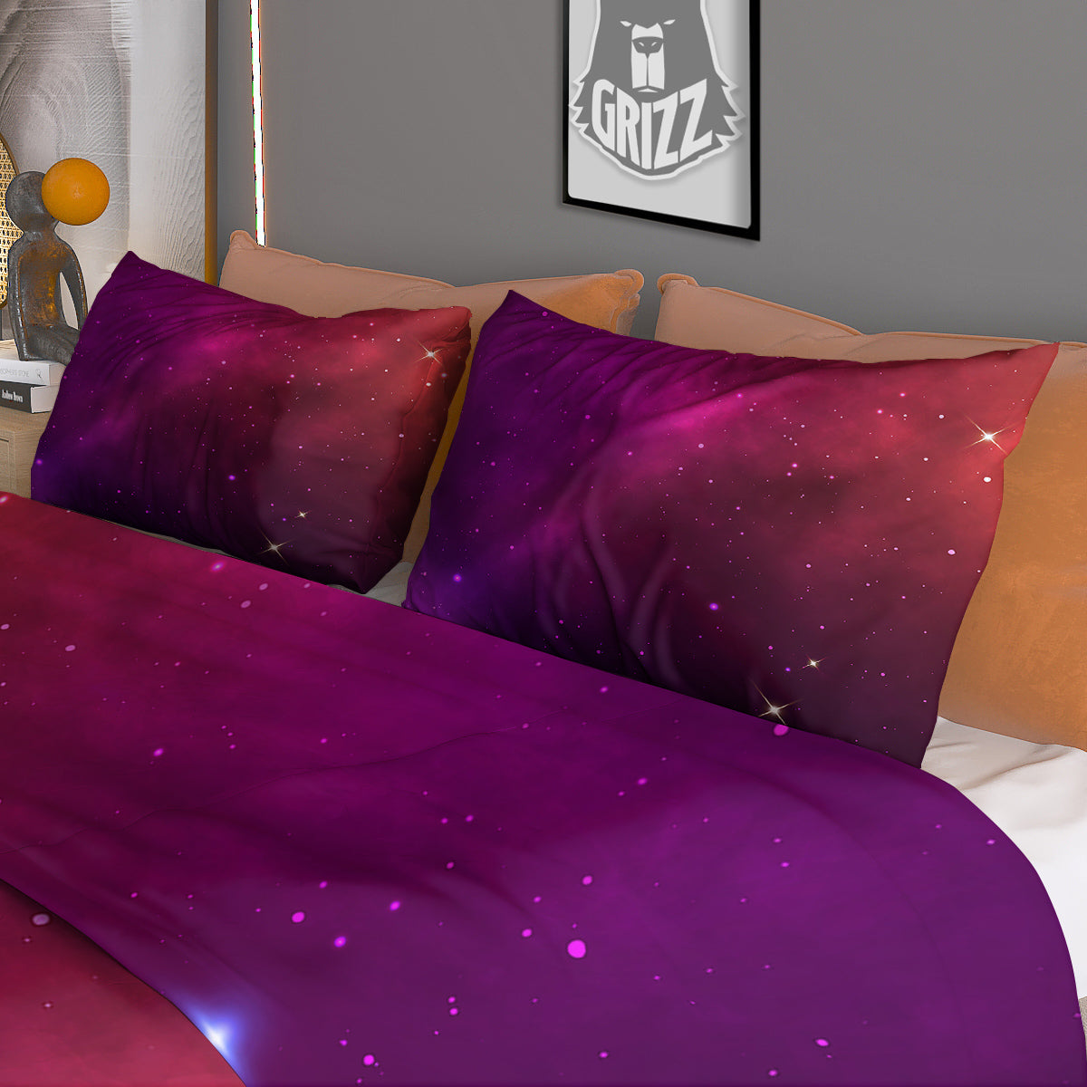 Frozen Leaf Oak Print Duvet Cover Bedding Set