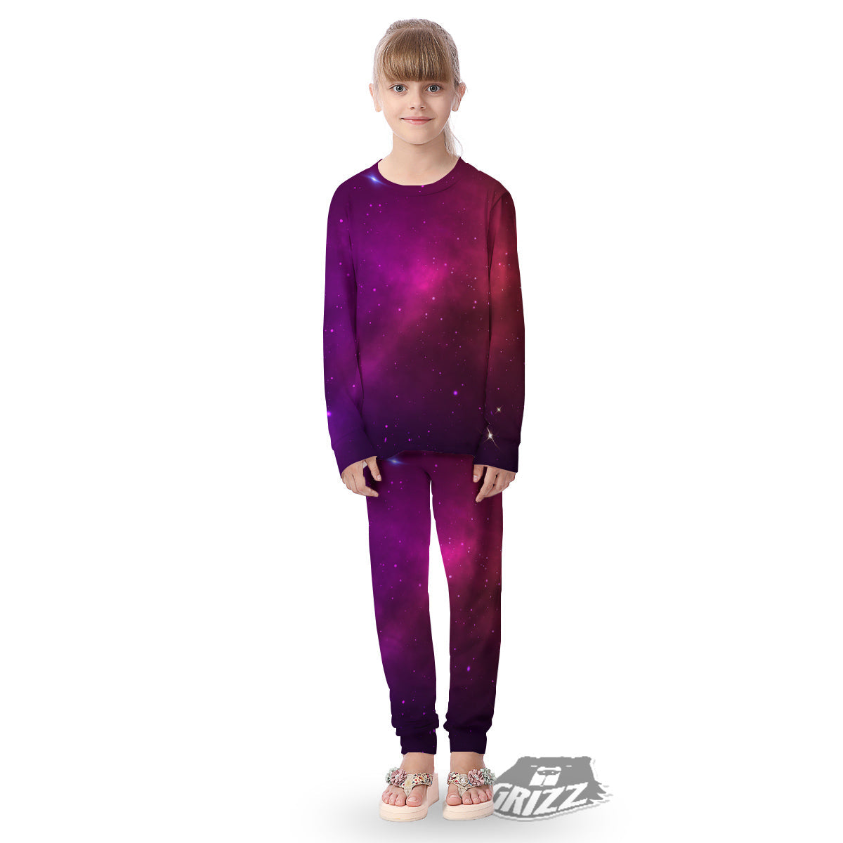 Galaxy Space Colorful Stardust Print Kid's Pajamas-grizzshop