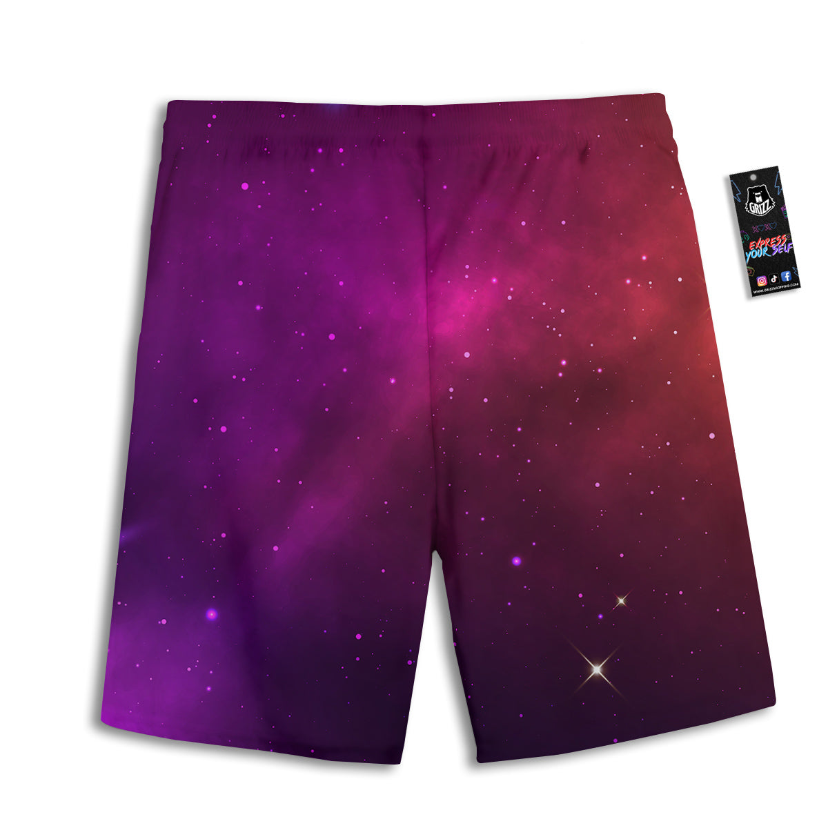 Galaxy Space Colorful Stardust Print Men's Athletic Shorts