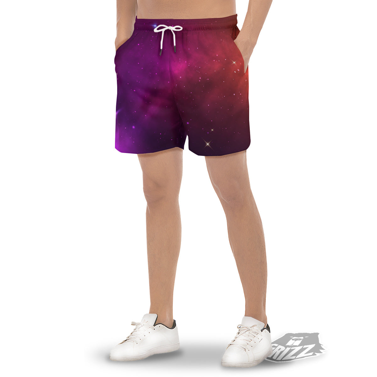 Galaxy Space Colorful Stardust Print Men's Gym Shorts-grizzshop