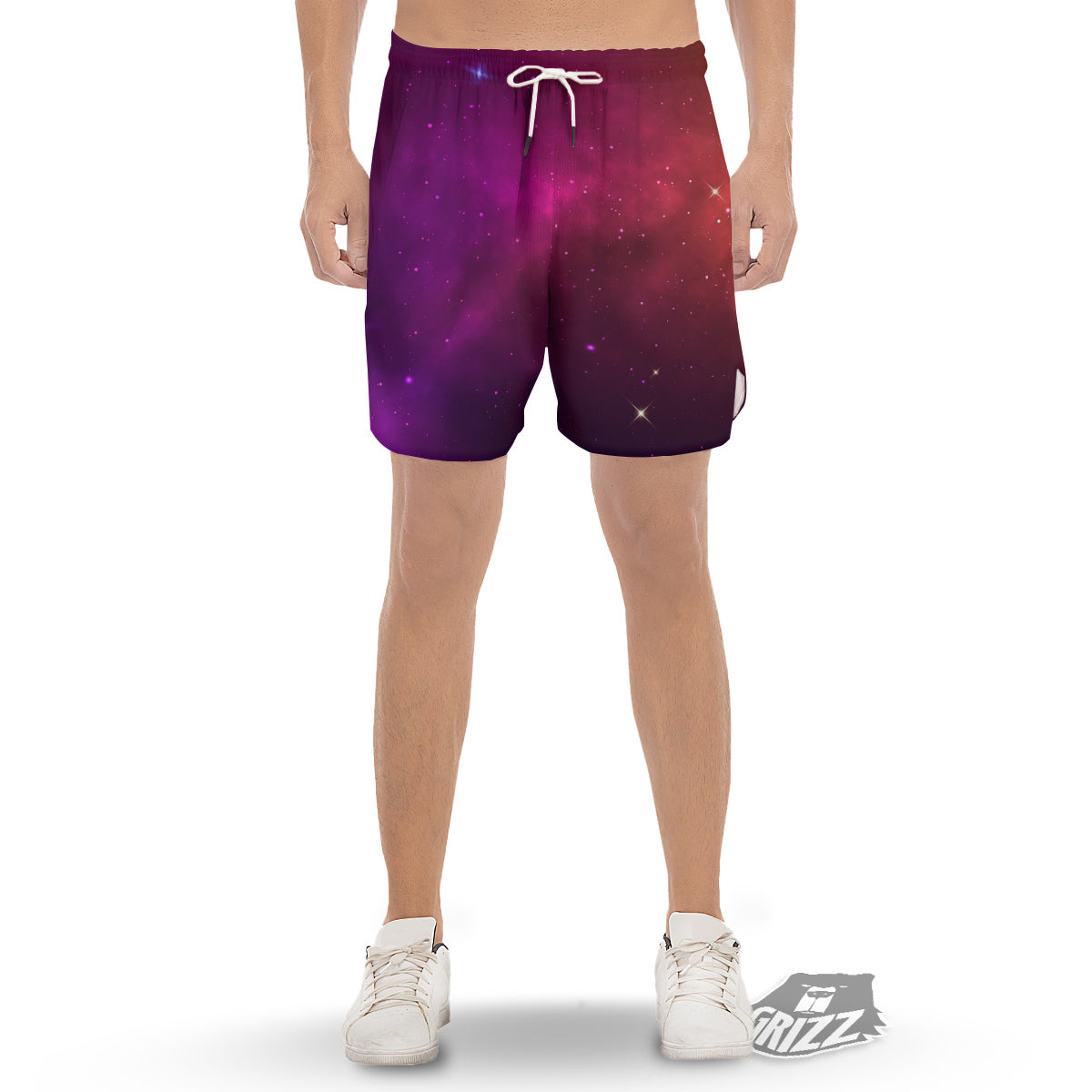 Galaxy Space Colorful Stardust Print Men's Gym Shorts-grizzshop