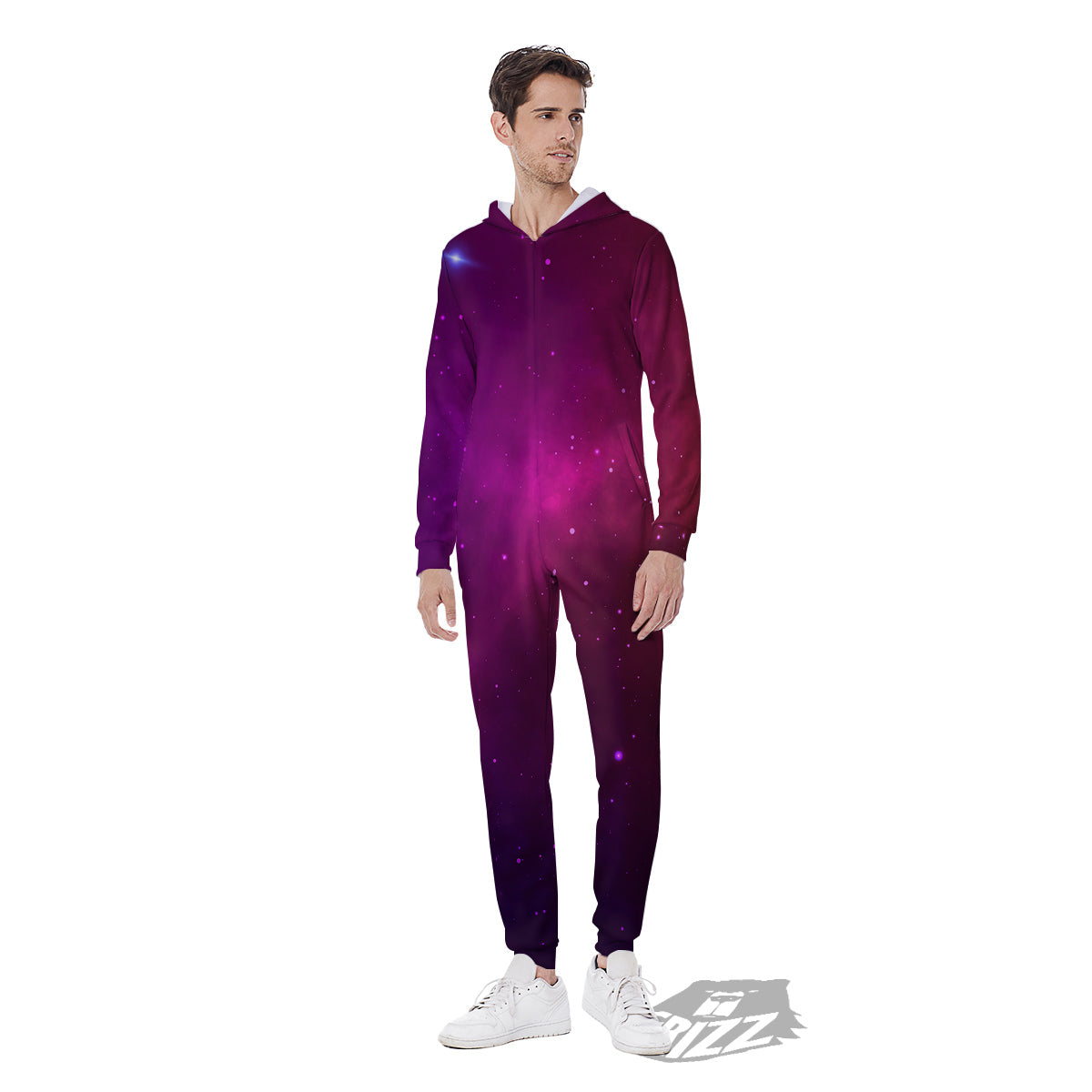 Galaxy Space Colorful Stardust Print Men's Jumpsuit-grizzshop