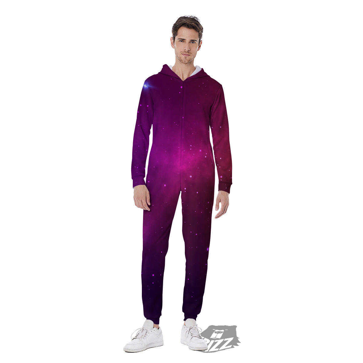 Galaxy Space Colorful Stardust Print Men's Jumpsuit-grizzshop
