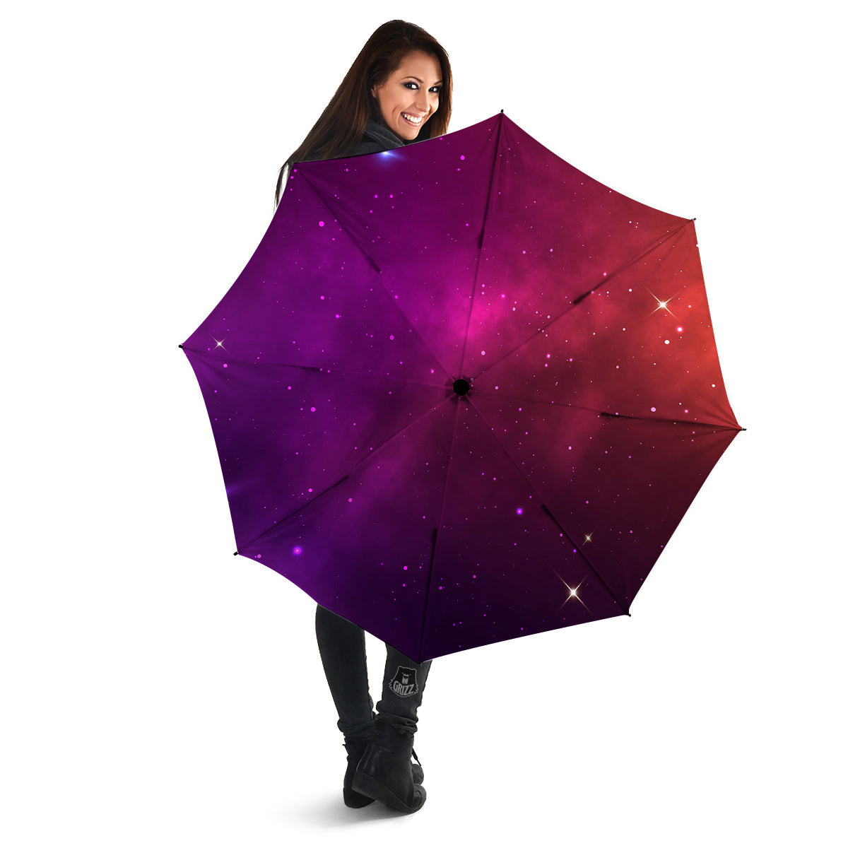 Galaxy Space Colorful Stardust Print Umbrella-grizzshop