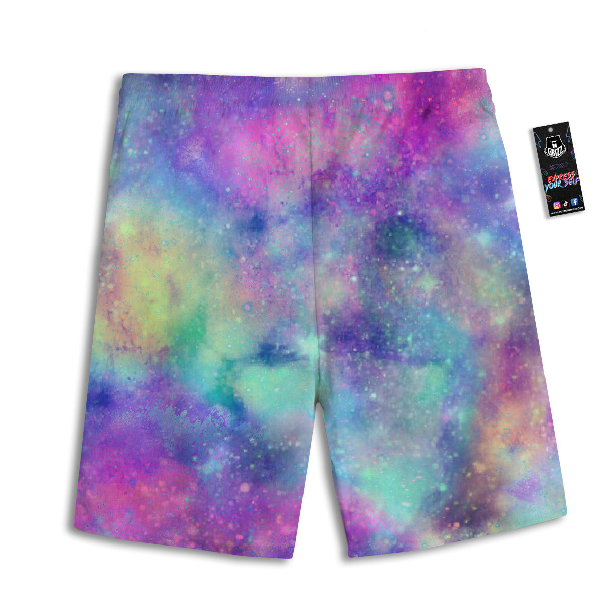 Galaxy Space Colorful Universe Print Men's Athletic Shorts