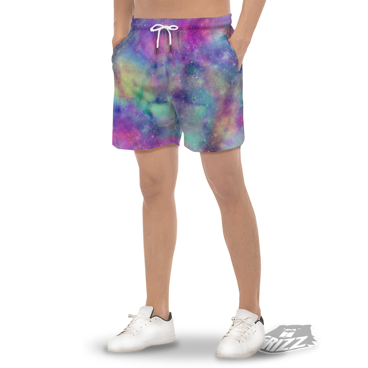 Galaxy Space Colorful Universe Print Men's Gym Shorts-grizzshop