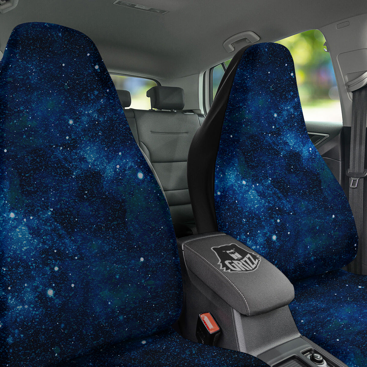 Galaxy Space Dark Blue Print Car Seat Covers-grizzshop