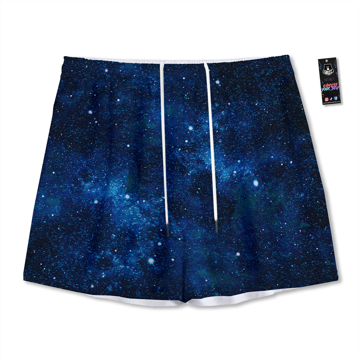 Galaxy Space Dark Blue Print Mesh Shorts