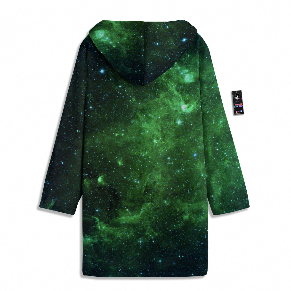 Galaxy Space Dark Green Print Men's Windbreaker Jacket-grizzshop
