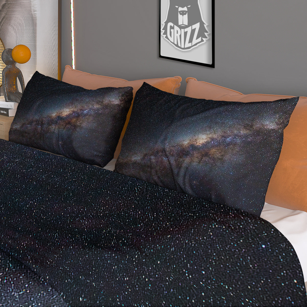 Galaxy Space Dark Milky Way Print Duvet Cover Bedding Set