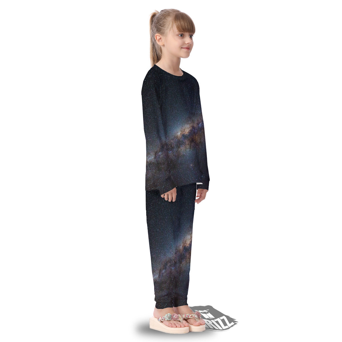 Galaxy Space Dark Milky Way Print Kid's Pajamas-grizzshop