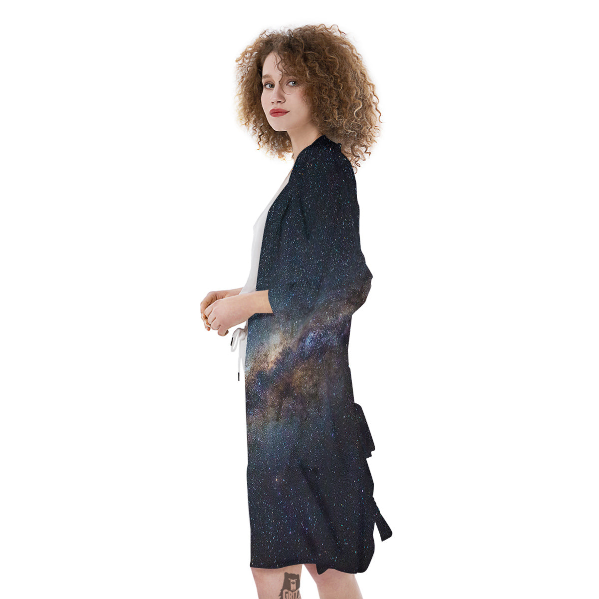 Galaxy Space Dark Milky Way Print Kimono-grizzshop