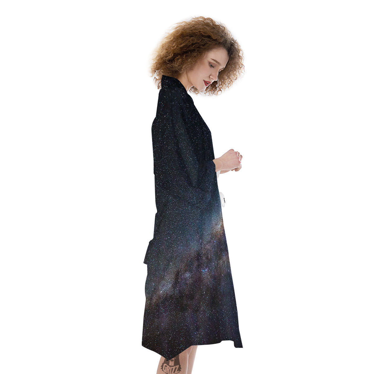 Galaxy Space Dark Milky Way Print Kimono-grizzshop