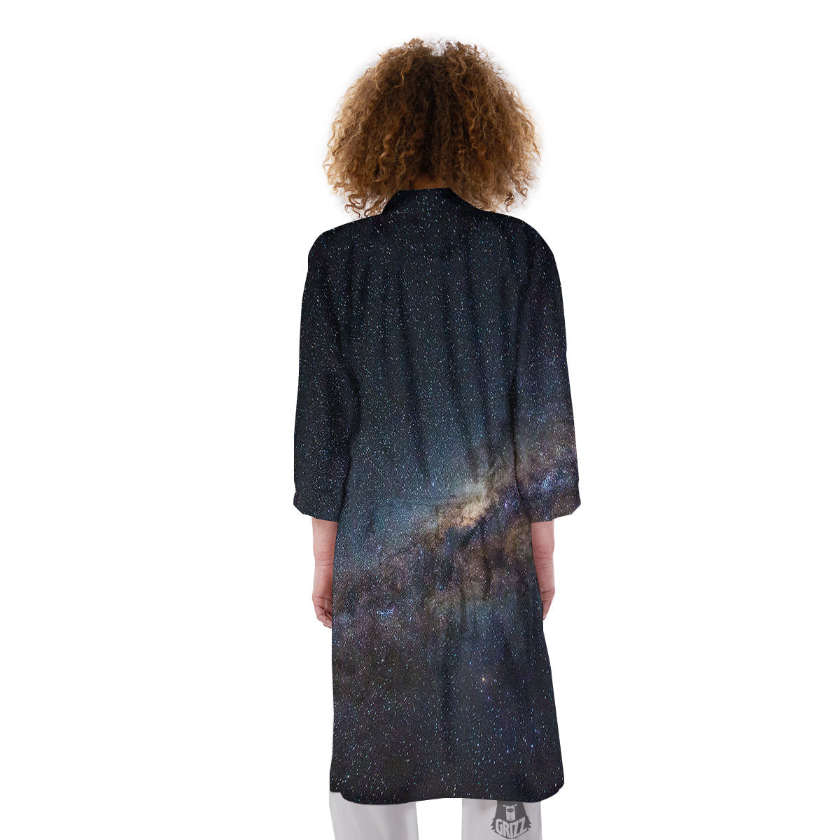 Galaxy Space Dark Milky Way Print Kimono-grizzshop