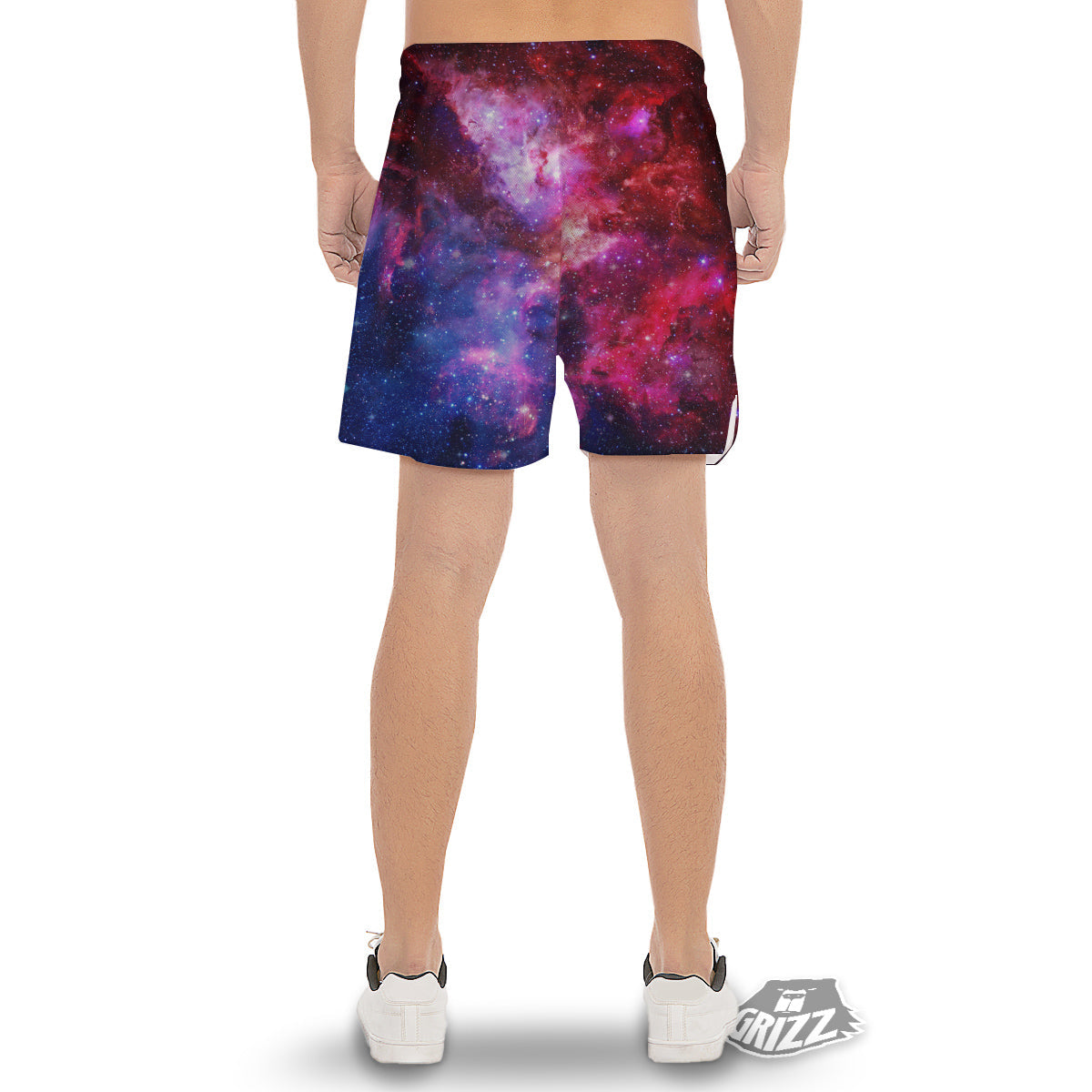 Galaxy Space Dark Purple Cosmos Print Men's Gym Shorts-grizzshop