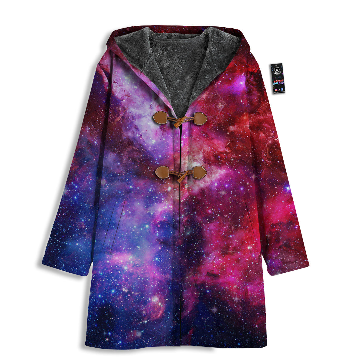 Galaxy Space Dark Purple Cosmos Print Men's Windbreaker Jacket-grizzshop