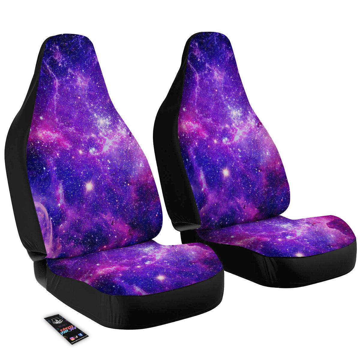 Galaxy Space Dark Purple Universe Print Car Seat Covers
