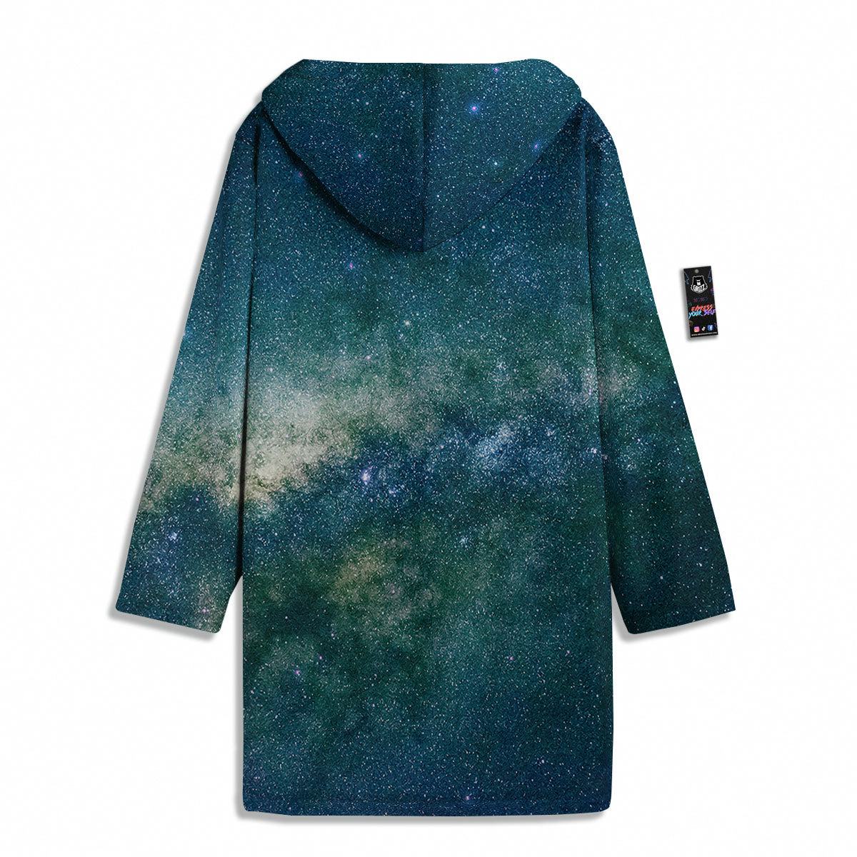 Galaxy Space Dark Teal Print Men's Windbreaker Jacket-grizzshop