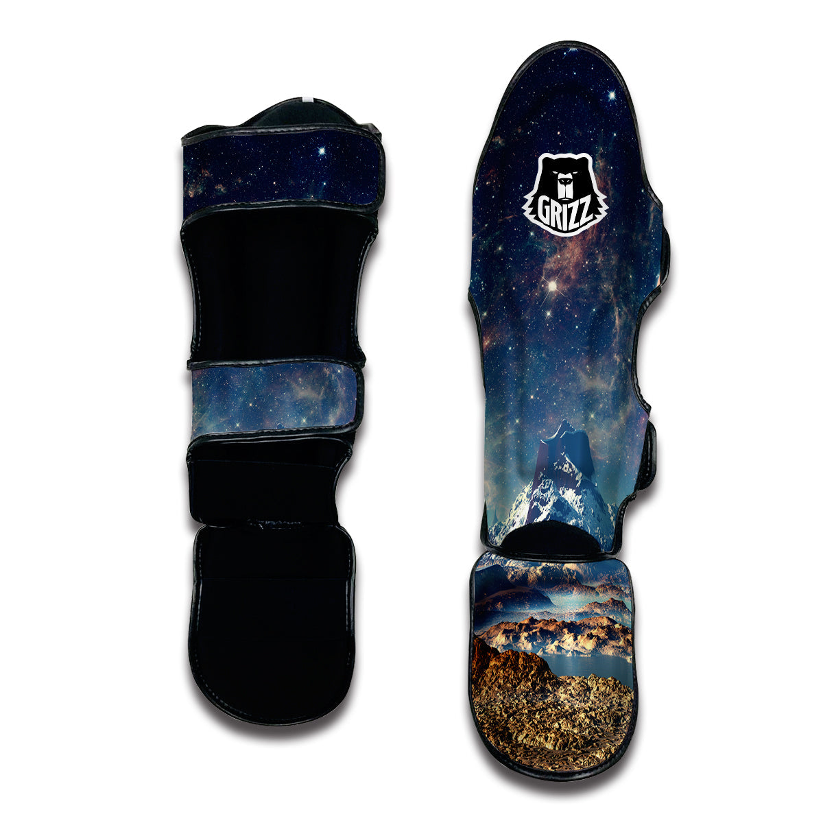 Galaxy Space Earth Print Muay Thai Shin Guards-grizzshop