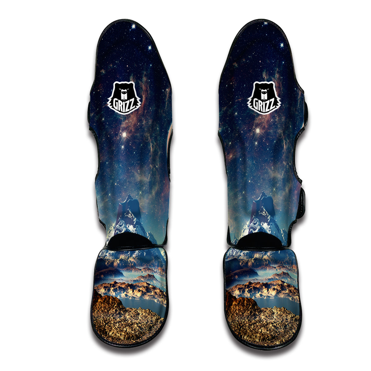 Galaxy Space Earth Print Muay Thai Shin Guards-grizzshop