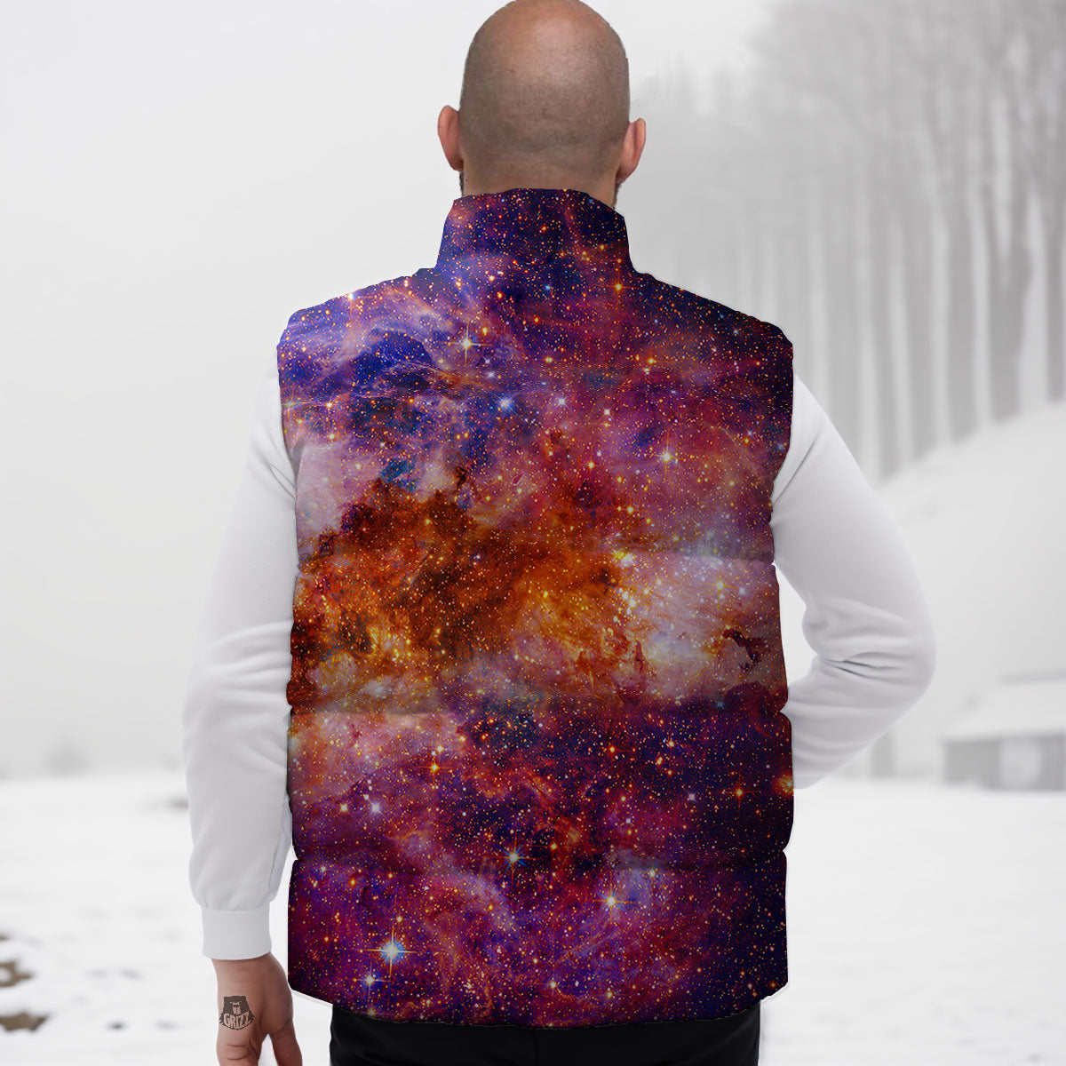 Galaxy Space Fiery Nebula Universe Print Down Vest