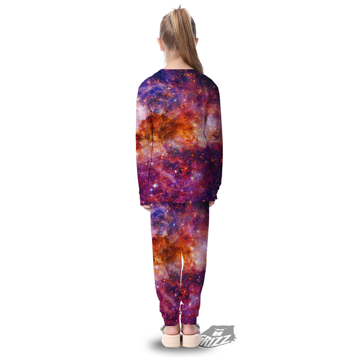 Galaxy Space Fiery Nebula Universe Print Kid's Pajamas-grizzshop